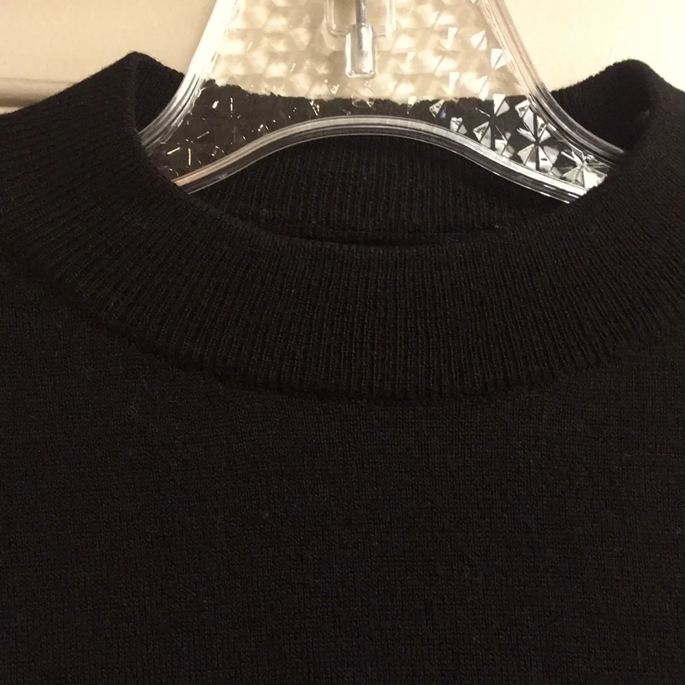 PITCH BLACK MOCK NECK WOOL SWEATER - Picture 2 of 5